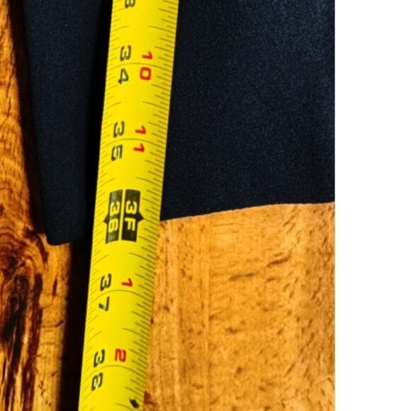 Liz Claiborne MSRP $92 Faux 2 Piece Black Dress Gold-Tone Button  V-neck Medium - Picture 5 of 6